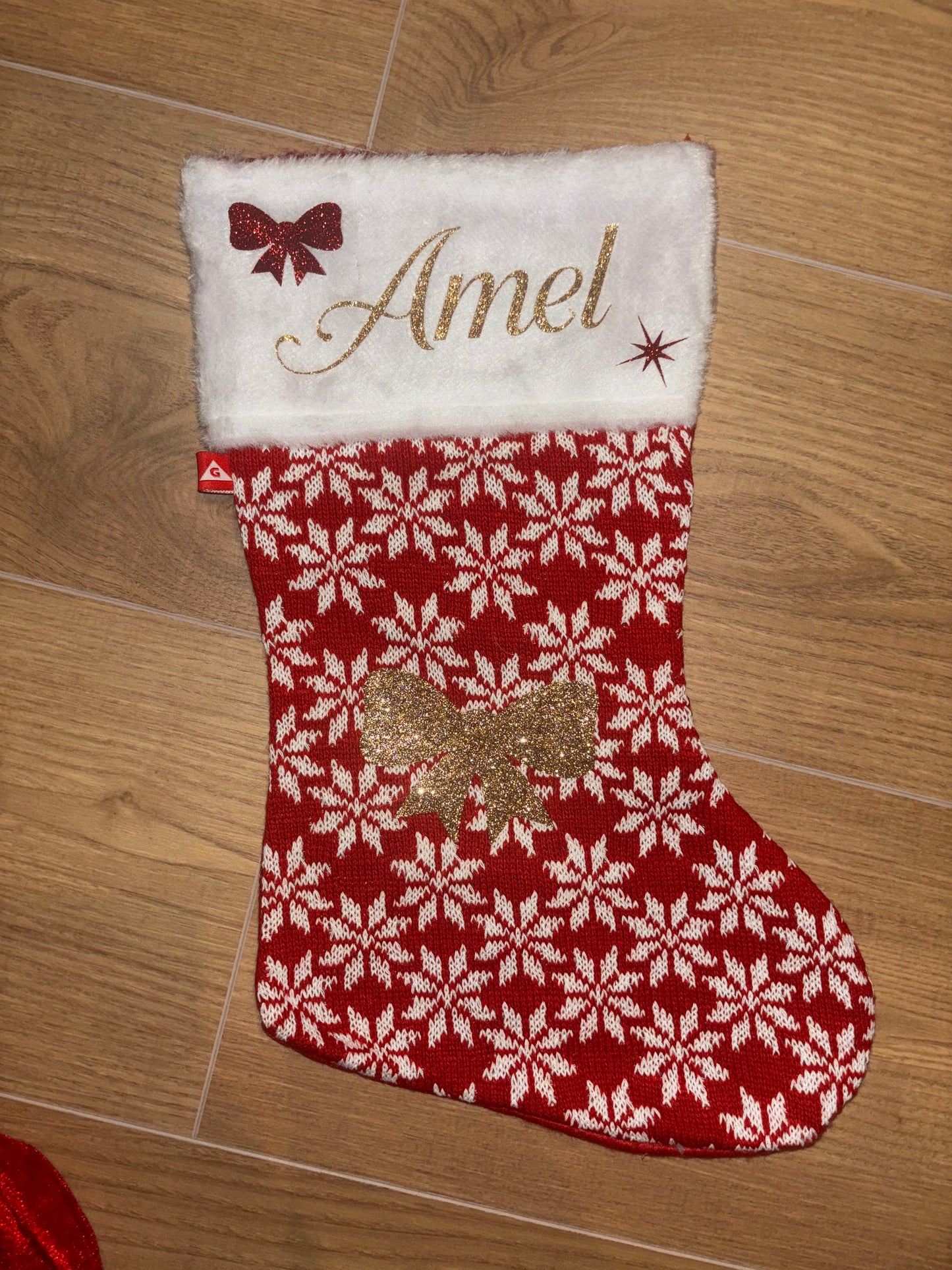 Chaussette de Noël flocons de neige